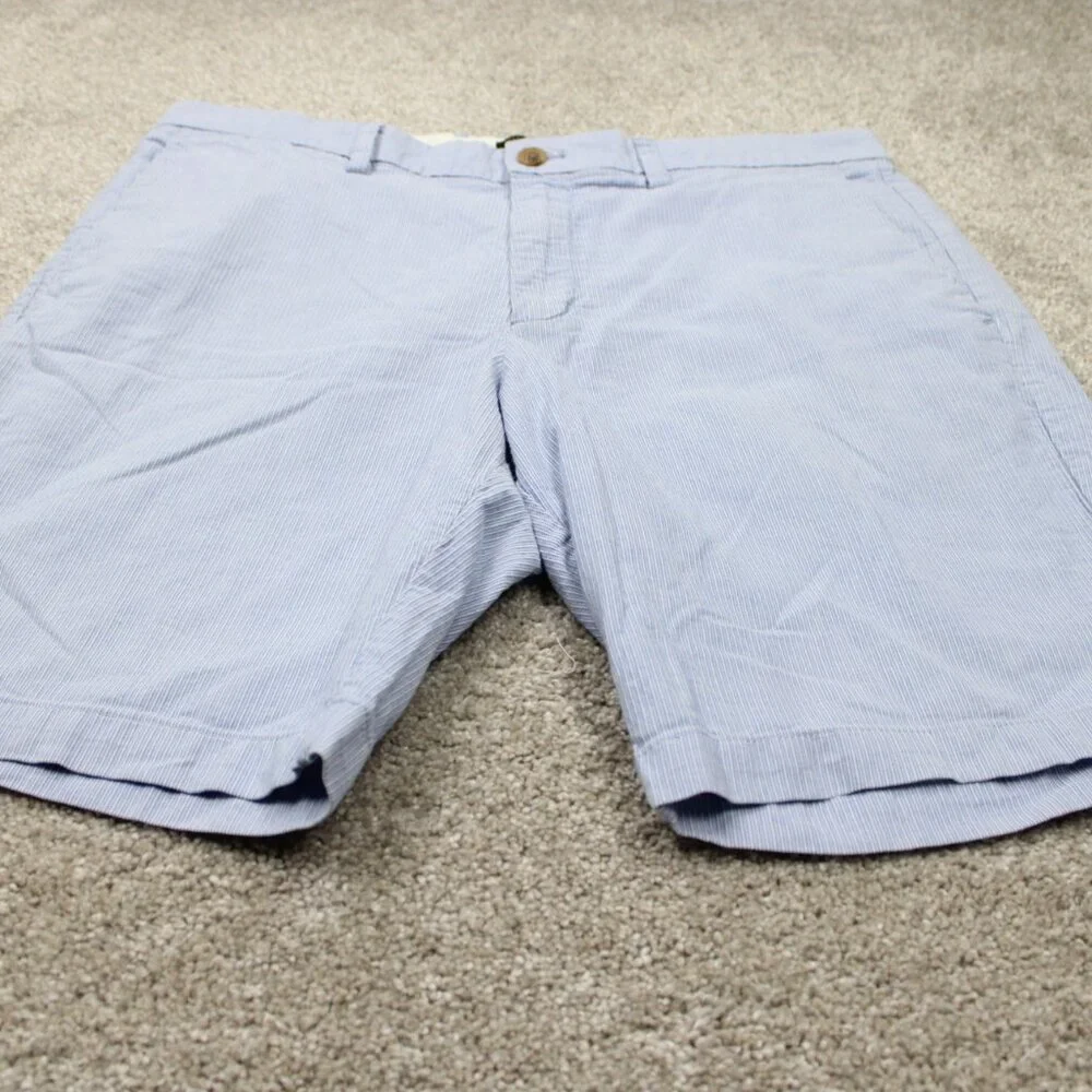Banana Republic Aiden Club Chino Shorts Mens 34 Blue Cotton Textured 10
